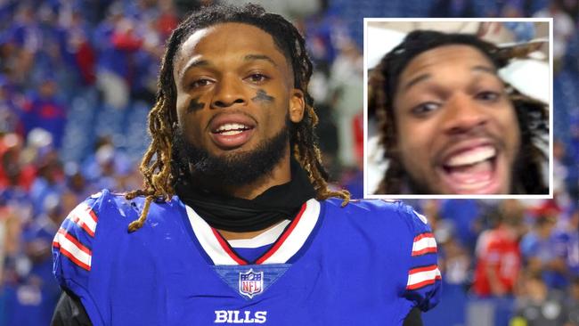 Buffalo Bills safety Damar Hamlin has described the love shown to him after his cardiac arrest in an NFL game as “overwhelming”. Pic: Getty