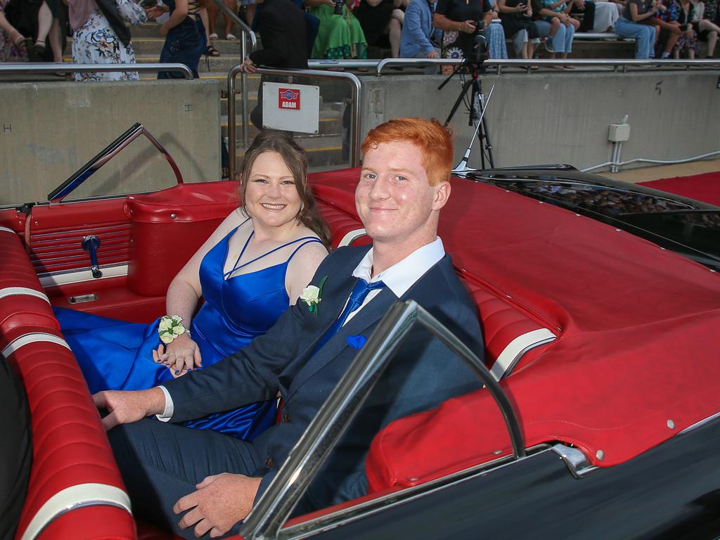 Caleb MacKay and Gemma Maree Close at the Red Carpet arrivals at Sea World for the Pimpama SHS Formal 2023. Picture: Glenn Campbell