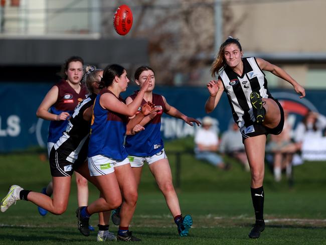 Montmorency’s Emily Beanland was adjudged best-on-ground. Picture: Hamish Blair