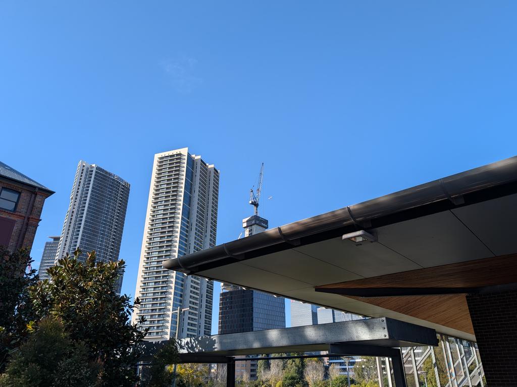 A crane working in the CBD of Parramatta. Picture: Pixel 9 Pro XL/Andrew Backhouse