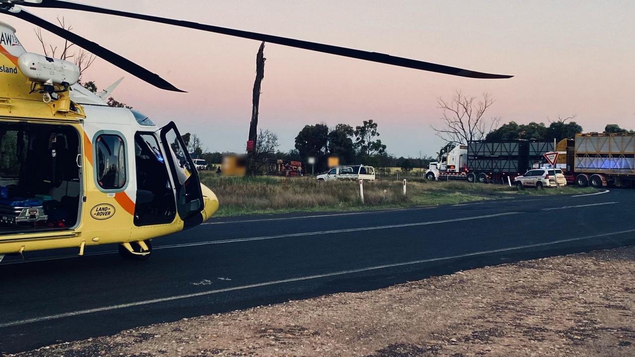 Man, Cattle Trapped After B-double Rolls On Rural Road | The Courier Mail