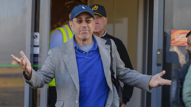 US comedian Jerry Seinfeld arrives in Adelaide on Thursday morning. Picture: NewsWire/Roy VanDerVegt
