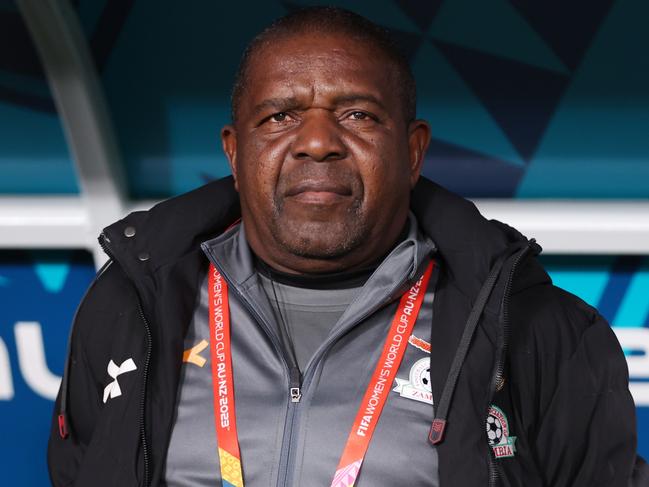 AUCKLAND, NEW ZEALAND - JULY 26: Bruce Mwape, Head Coach of Zambia, is seen prior to the FIFA Women's World Cup Australia & New Zealand 2023 Group C match between Spain and Zambia at Eden Park on July 26, 2023 in Auckland, New Zealand. (Photo by Buda Mendes/Getty Images)