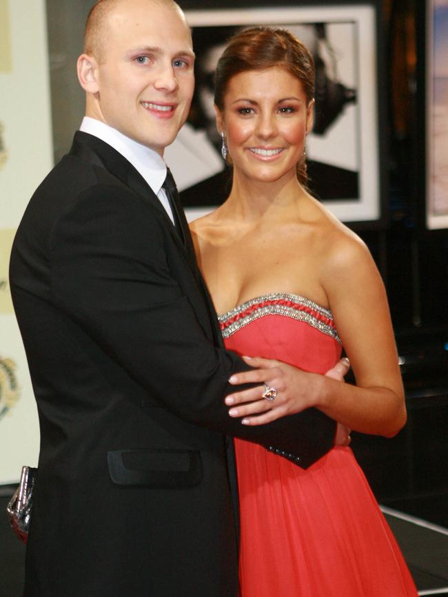 Gary Ablett and Lauren Phillips on the 2008 Brownlow red carpet.