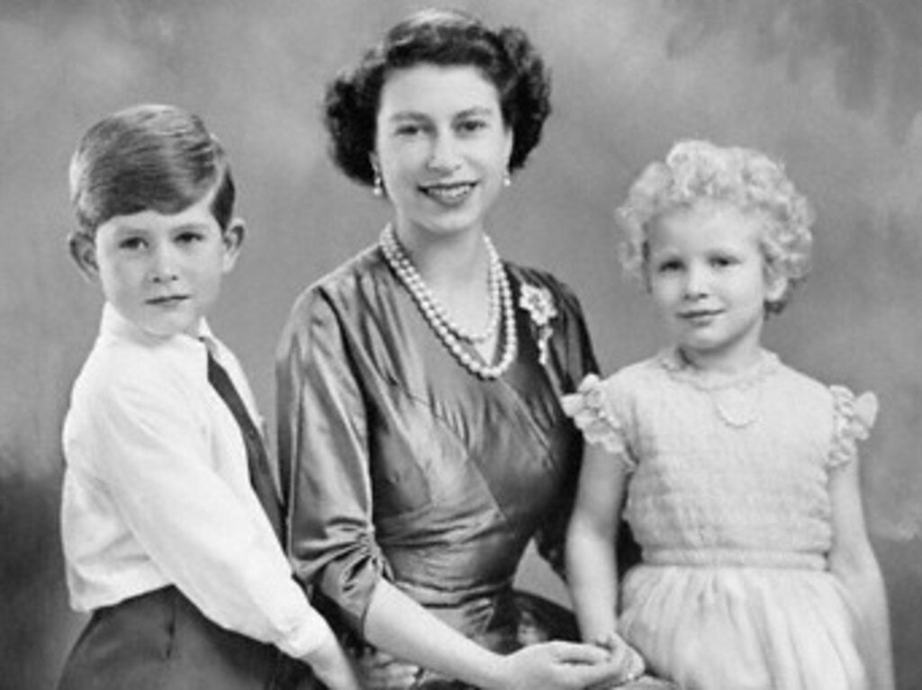 The Queen with Prince Charles and Princess Anne, who would overshadow her shy brother. Picture: Bettmann/CORBIS