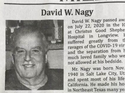 David W. Nagy's obituary has since gone viral.