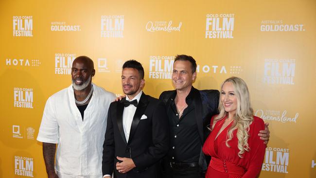Fred Nwaka, Peter Andre, Christian Fry and Victoria Fleri at the JAFAICAN premiere with Peter Andre at Gold Coast Film Festival at HOTA. Picture, Portia Large.