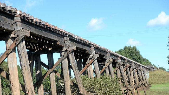 The railway bridge near the Lismore Turf Club. Picture: Marc Stapelberg