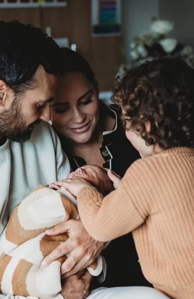 The pair shared their first moments with their newborn in a sweet post. Picture: Instagram/JP Creative.