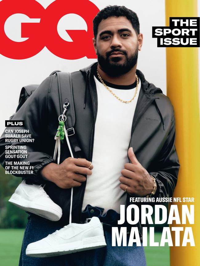 The sport issue of GQ Australia features Jordan Mailata on the cover. Picture: Levon Baird