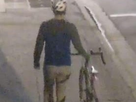 The man headed south along Lygon St past Brunswick Rd and was last sighted heading east along the bike path.