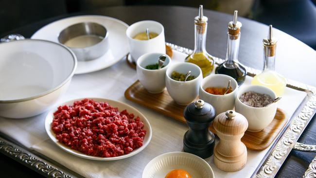 Cutler &amp; Co’s steak tartare is whipped up tableside.