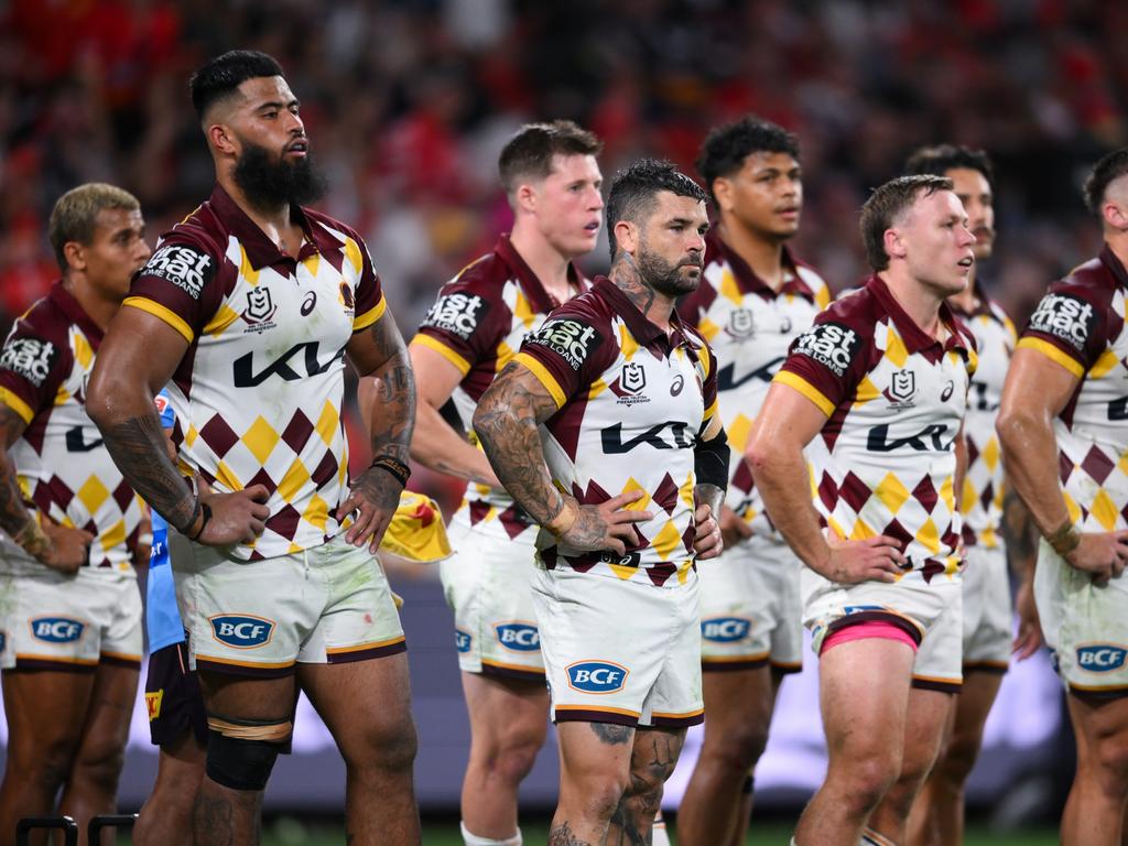 The Broncos look on, dejected. Picture: NRL Photos