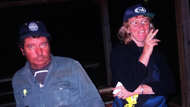 Abattoir worker Katherine Knight was found guilty of stabbing her partner John Price, pictured left, multiple times.