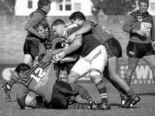 Basil Nolan (white shorts) plays for Warwick. Picture: Bev Lacey