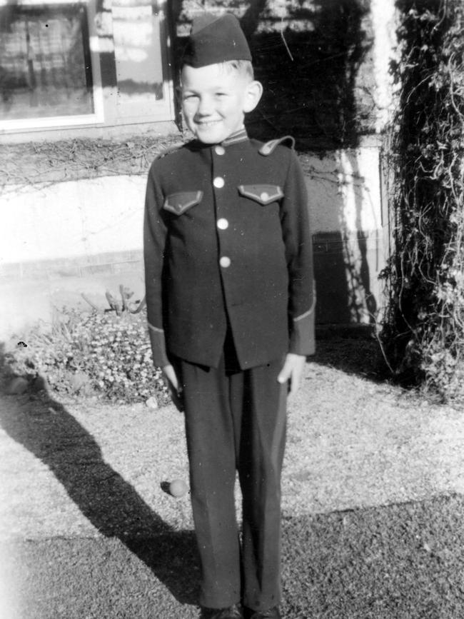 Bail as child dressed in St Morris School band uniform.