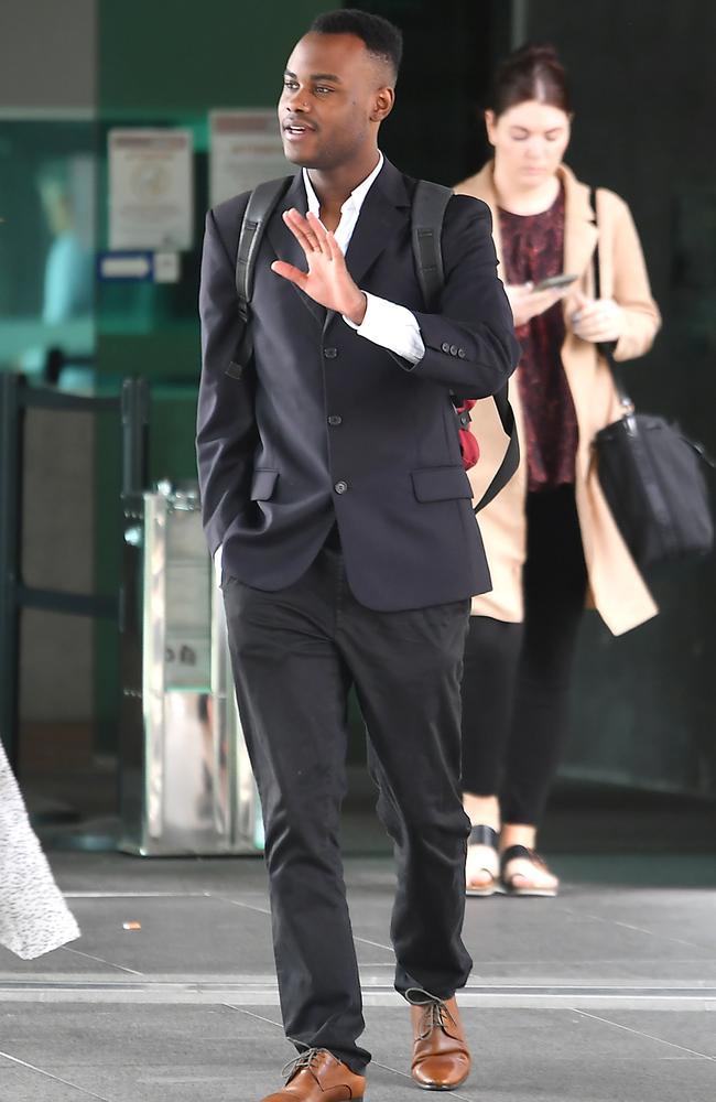 Jonah Johnson leaves Brisbane Magistrates Court. Picture: John Gass/NCA NewsWire