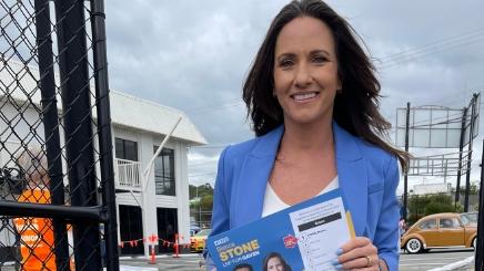 Pre-polling State election 2024. LNP Gaven candidate Bianca Stone at the Nerang pre-polling booth in Gaven.