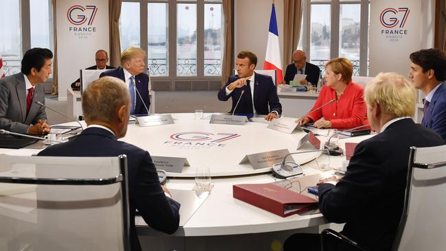 Mr Trump with world leaders at a G7 summit. Picture: Jeff J Mitchell – Pool /Getty Images