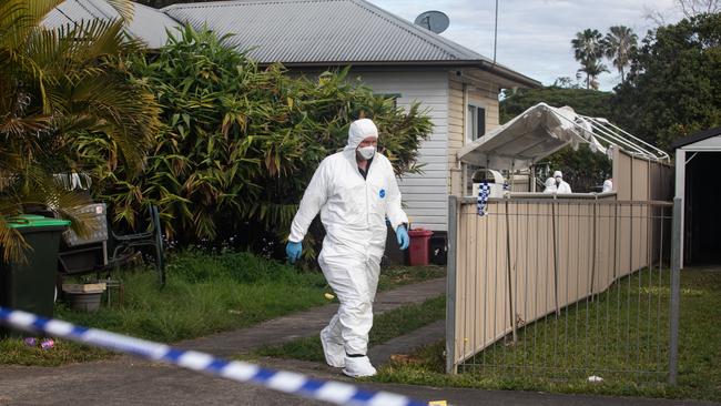The forensic team investigating the woman’s death in Casino.Picture:Newswire/Natalie Grono