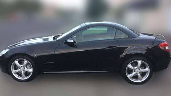 A black Mercedes Benz coupe, similar to that owned by Karen Ristevski. Source: Victoria Police