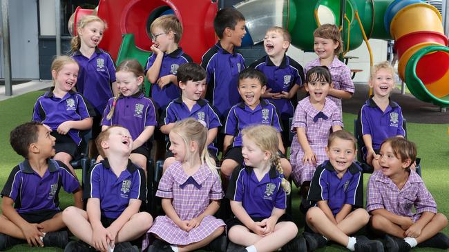 My First Year: Broadbeach State School Prep J. Front Row: Noah, Walter, Kaia, Chloe, Nehemiah, Luca. Middle row: Bowie, Marlie, Joseph, Luke, Sophia, Rada. Back row: Mae, Kai, Rafael, Sasha, Benjamin. Picture: Glenn Hampson
