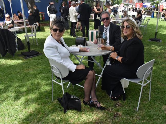 Guests in striking racewear at Penfolds Derby Day at the Flemington Racecourse on Saturday, November 02, 2024: