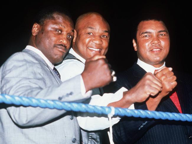 1.1.97 -Joe Frazier ,  George Foreman and Muhammad Ali. p//boxing