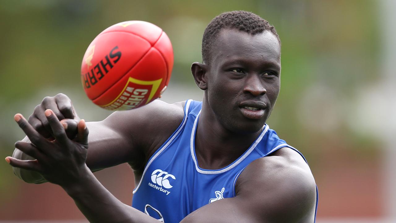 Majak Daw suffered a broken hip after an incident on the Bolte Bridge in Melbourne.
