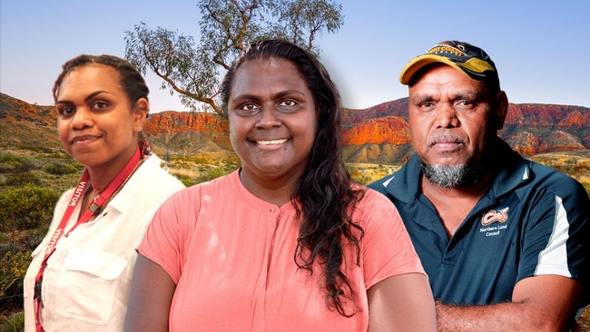 Chelsea Ryan, CLP candidate Yanja Thompson and Northern Land Council chief Matthew Ryan