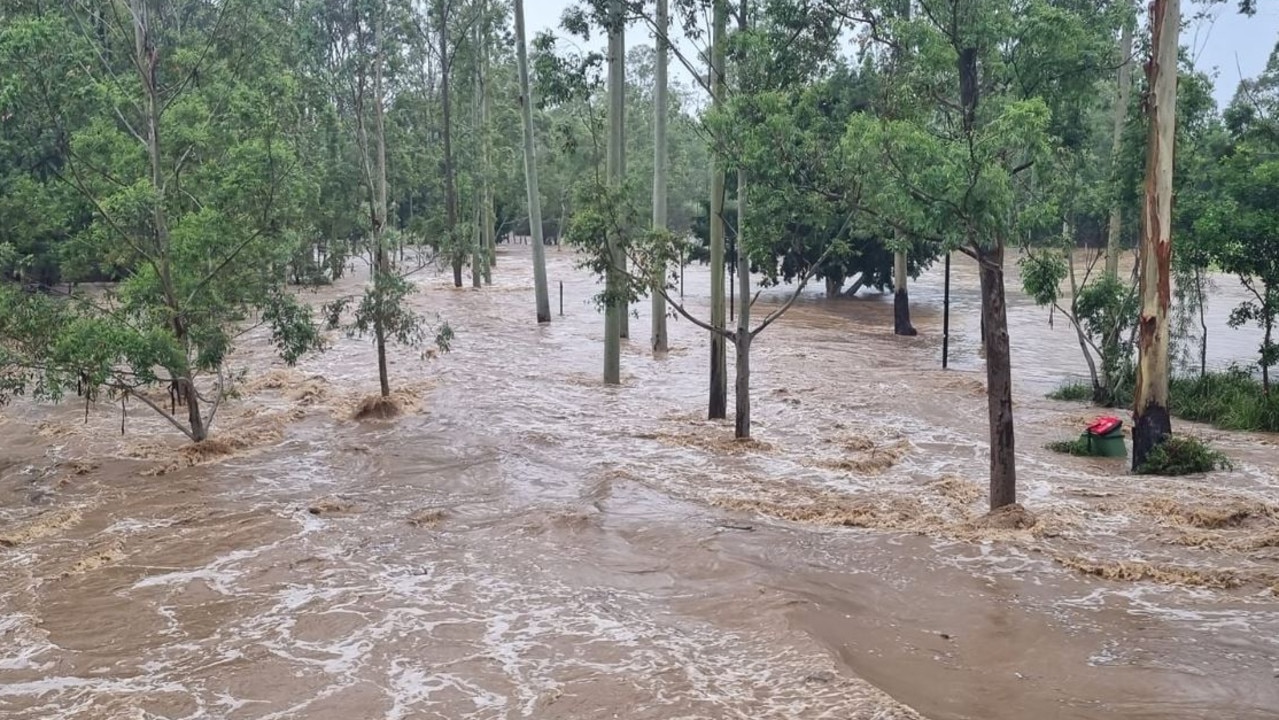 Flash flooding at Springfield Lakes. Picture: Byron Christie