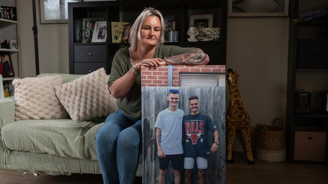 Geelong mum Cassie Moreland is calling for mandatory dashcams in all Victorian cars after she lost her son Liam and his friend Ben Dines in a horrific crash last year. Picture: Brad Fleet