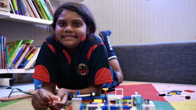 Dhupuma Barker students are encouraged to learn creatively in line with both Yolgnu cultural practices and the Western curriculum. Picture: Amanda Parkinson