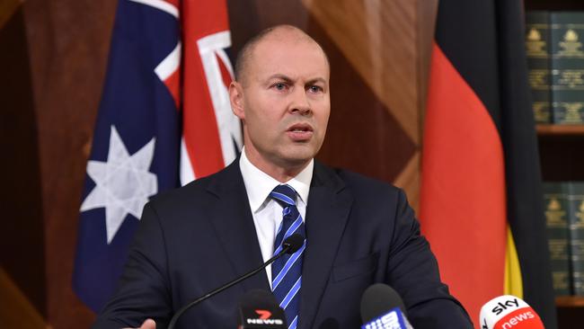 Federal Treasurer Josh Frydenberg on Wednesday. Picture: Nicki Connolly