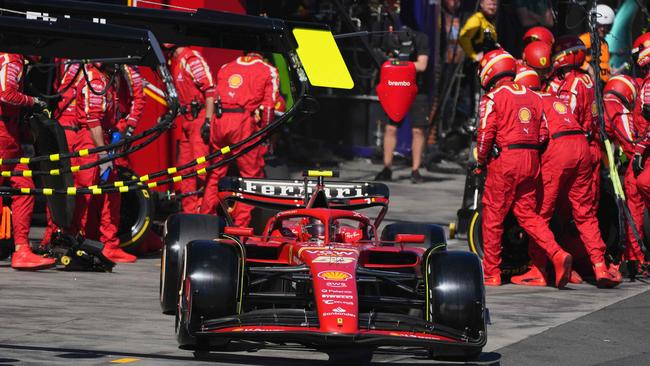 Ferrari's Spanish driver Carlos Sainz at Albert Park. Photo by Scott Barbour / POOL / AFP.