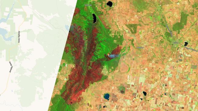 Sentinel satellite image of the Grampians on December 25