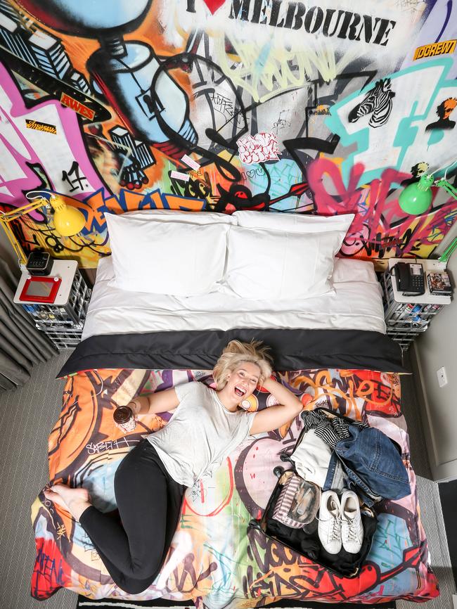 DoubleTree by Hilton Hotel Melbourne has a street art-inspired loft. Picture: Picture: Tim Carrafa