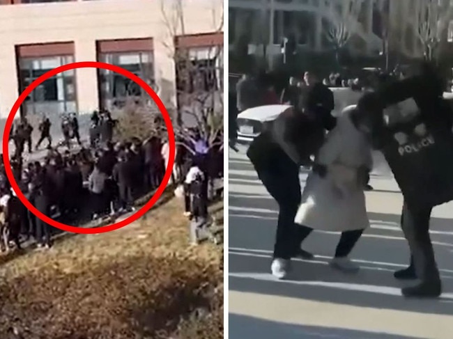 Violent protests in China after student falls to his death. Picture: Human Rights In China