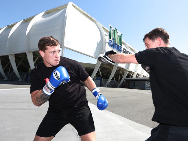 Titans NRL player Jarrod Wallace will be part of the undercard to the Anthony Mundine v John Wayne Parr boxing match at Cbus Super Stadium. Photograph : Jason O'Brien