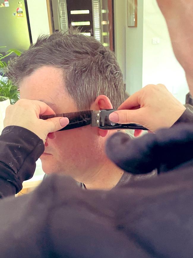 The only glimpses of the Premier since his accident have been on social media including getting a lockdown haircut from his wife.