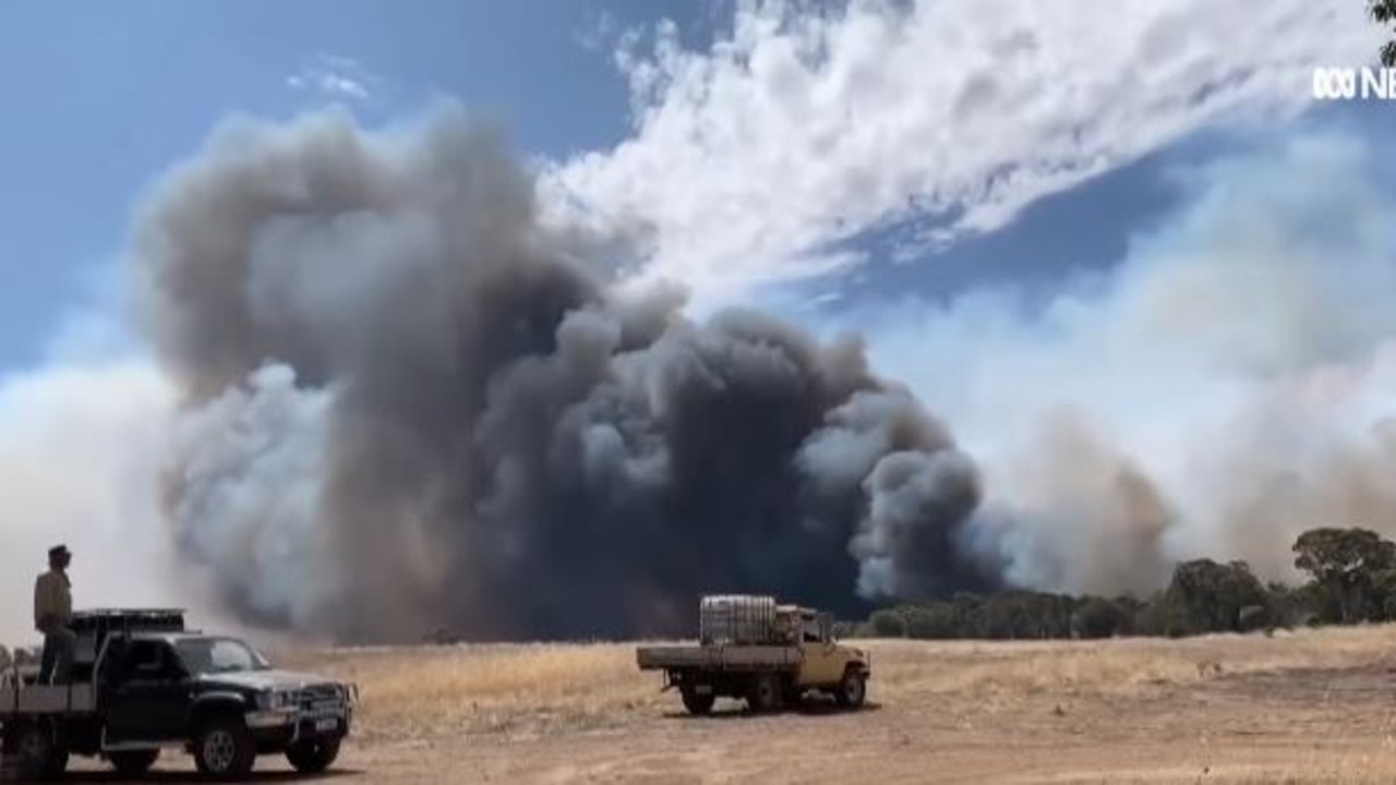 A hobby farm has been razed by a bushfire east of Perth. Picture: Leanne Willoughby
