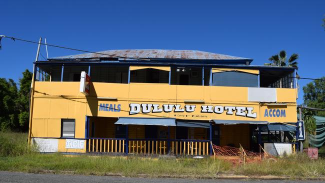 The Dululu Hotel as it stands today after it was gutted by fire in September 2015.