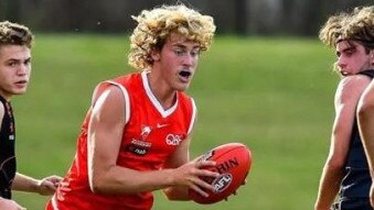 Angus Anderson plays during his time at the Sydney Swans academy.