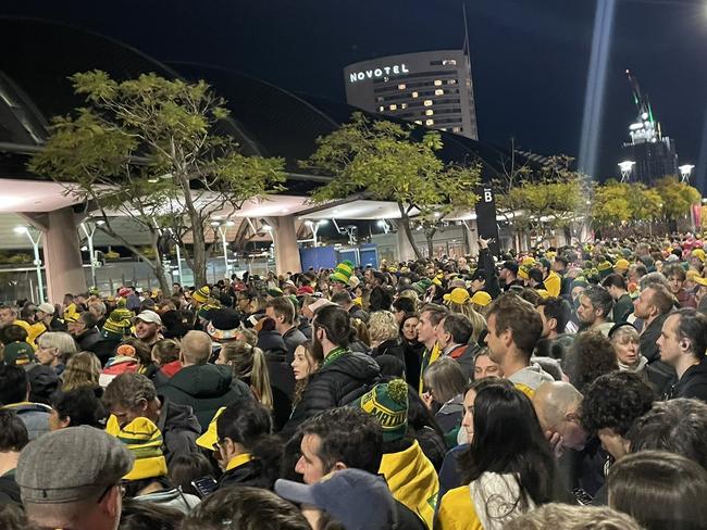 70k people trying to get home from Matildas. Picture: Twitter