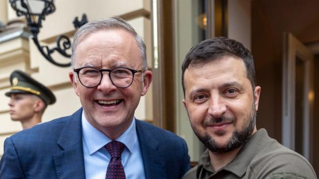 Anthony Albanese with Ukrainian President Zelensky in Kyiv in July 2022. Picture: X