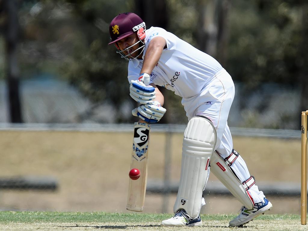 Kookaburra Cup cricket - Palm Beach Currumbin vs Helensvale Pacific Pines at Salk Oval in Palm Beach. Palm Beach batting. J. Patel batting. Picture: Lawrence Pinder