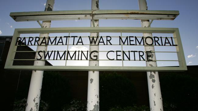 A decrepit Parramatta War Memorial Swimming Centre on September 28, 2007, when it was closed for an upgrade. Picture: James Elsby