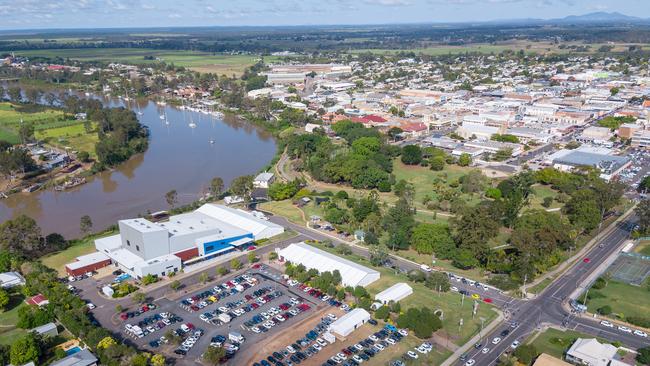 An aerial view of Maryborough with the Brolga Theatre in focus. Photo: Contributed