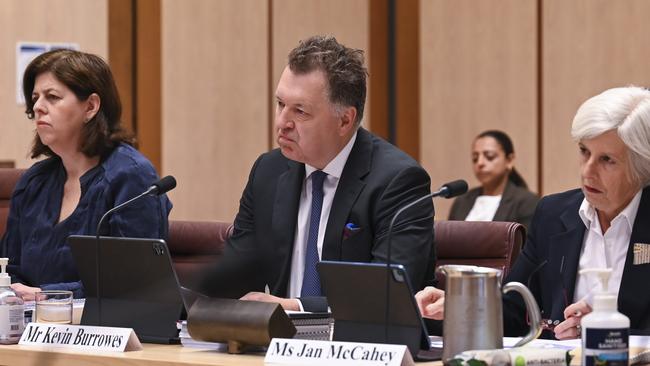 PwC chief executive Kevin Burrowes fronts a Senate inquiry into consultancy services at Parliament House in Canberra. Picture: NCA NewsWire / Martin Ollman