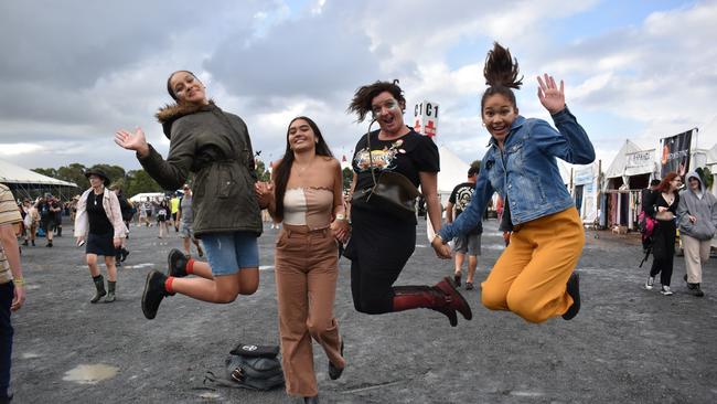 Falon Tuala, Lyric Tuala, Jo Franklin and Ochre Tuala at Bluesfest Day 2, April 15, 2022. Picture: Liana Walker